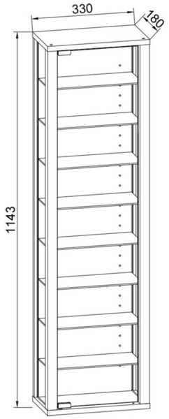 VCM Wandvitrine Stano 911776 Silber H. 115 x B. 33 x T. 18 cm Bild 3