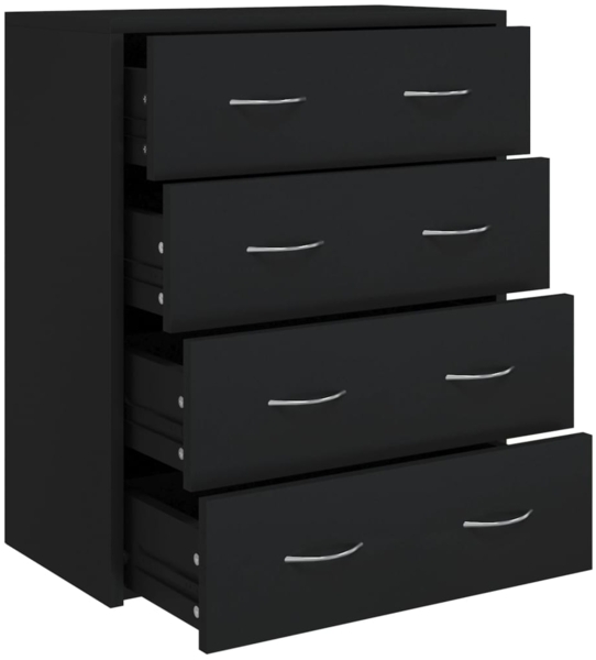 vidaXL Kommode mit 4 Schubladen 60×30,5×71 cm Schwarz 342577