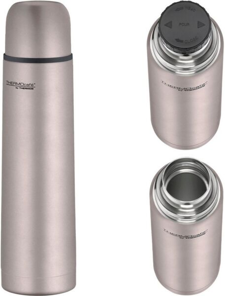 THERMOcafé Isolierflasche TC EVERYDAY, Edelstahlkörper, spülmaschinenfest, mit Twist & Pour Lid und Trinkbecher (nicht isoliert)