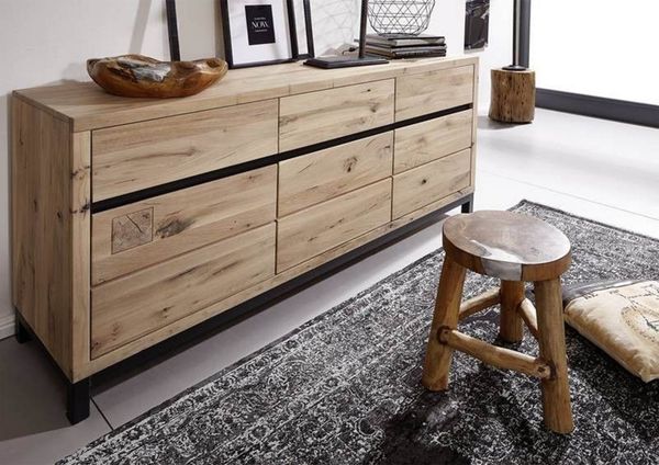 Sideboard Wildeiche 175x45x85 bianco geölt VILLANDERS #208