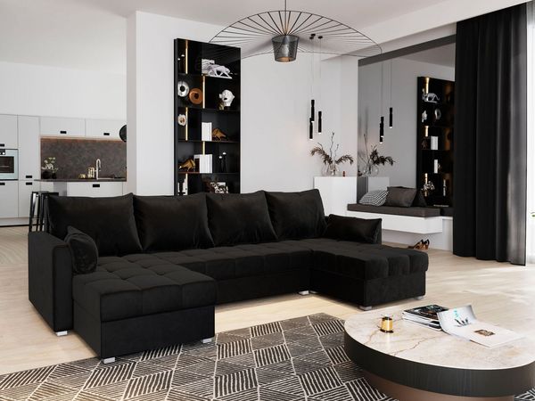 Masseno Ecksofa NAKO mit Schlaffunktion U-Form, Sofa mit Bettkasten