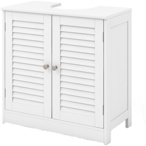 KOMFOTTEU Waschbeckenunterschrank Badschrank mit 2 Türen & verstellbare Ablage
