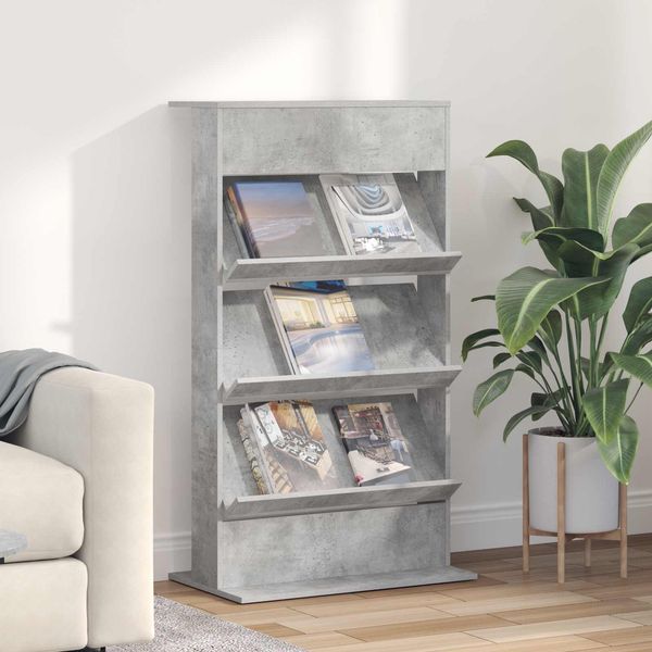 vidaXL Magazinregal Beton Grau 70 x 41 x 126 cm Holzwerkstoff 899530