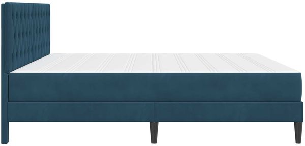 vidaXL Bettgestell mit Matratze mit Kopfteil Blau 200 x 200 cm Samt 3415077 Bild 7