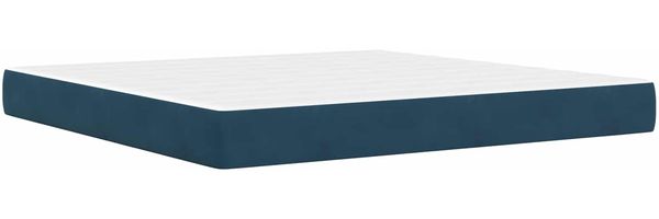 vidaXL Bettgestell mit Matratze mit Kopfteil Blau 200 x 200 cm Samt 3415077 Bild 5