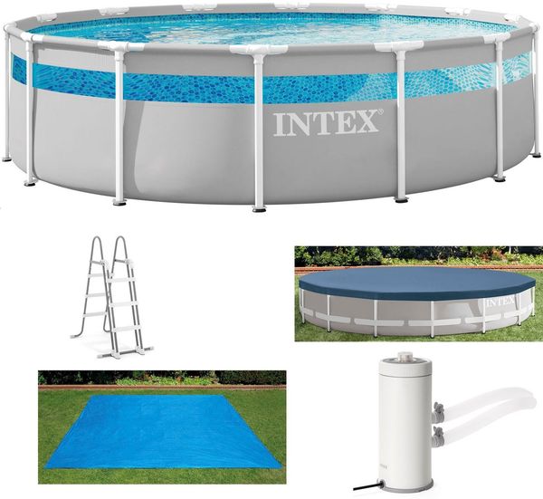 Intex Framepool »Clearview Prism Frame™«, ØxH: 422x107 cm, massive Konstruktion aus pulverbeschichtetem Stahl