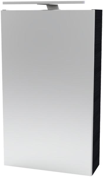 Fackelmann SBC B.PERFEKT Gäste-WC Spiegelschrank 40 cm, Anthrazit Holzoptik, links