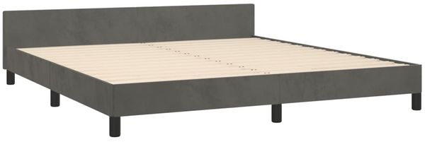 Bettgestell mit Kopfteil Samt Dunkelgrau 160x200 cm, Härtegrad: H2 [3125703] Bild 5