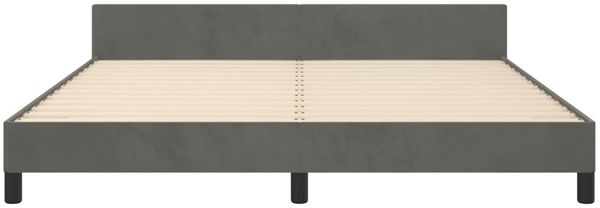 Bettgestell mit Kopfteil Samt Dunkelgrau 160x200 cm, Härtegrad: H2 [3125703] Bild 6
