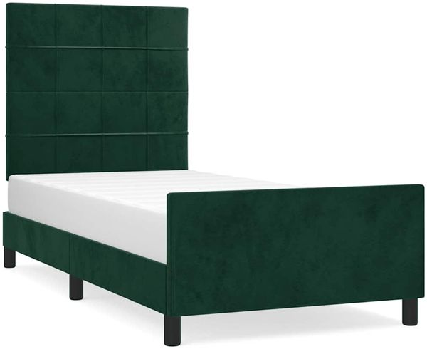 Einzelbettgestell Design für Erwachsene ohne Matratze Dunkelgrün 120x200 cm Samt d4772e