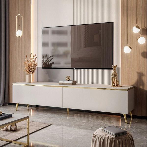 yourhouse24 Lowboard AURORA Kaschmir/Gold inkl. LED, 180 cm