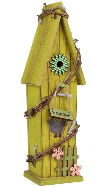 LED-Deko-Vogelhaus 30cm Vogelhäuschen Nistkasten Brutkasten Holzdeko Leuchtdeko Bild 2