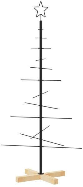 vidaXL Weihnachtsbaum Metall mit Holzständer Schwarz 120 cm 359603