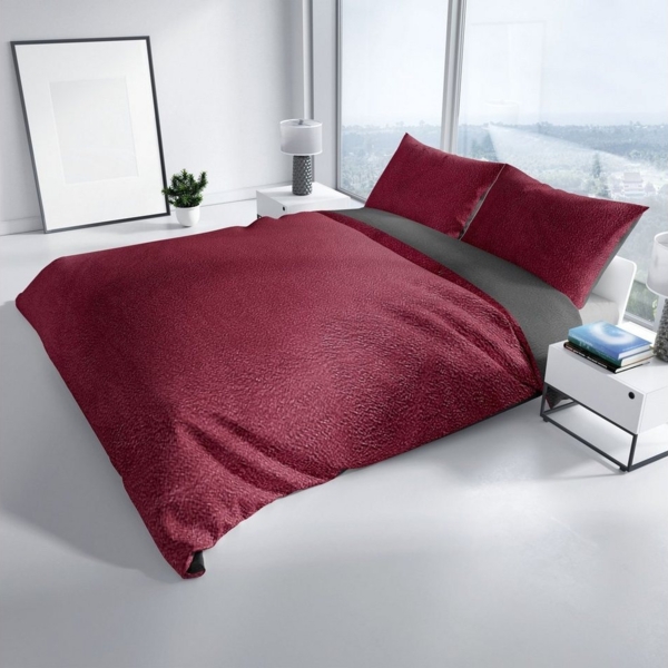 Leonado Vicenti Bettwäsche Winter flauschig warm, Fleece, 3 teilig, Thermofleece kuschelig weich, Einfarbig Bild 3