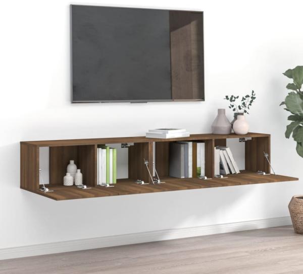 2-tlg. TV-Schrank-Set Braun Eichen-Optik Holzwerkstoff [3120283]