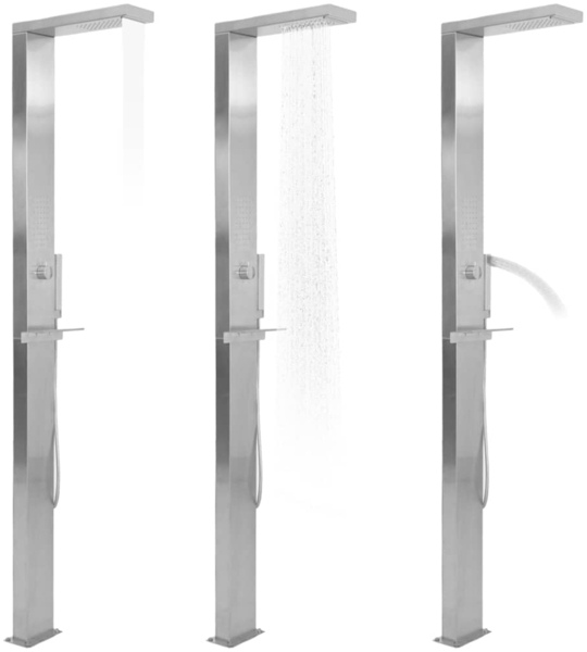 vidaXL Gartendusche Edelstahl Quadratisch 48200