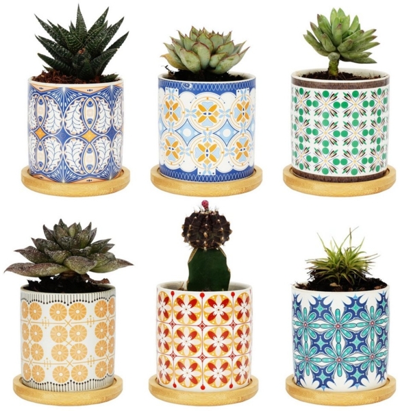 Belle Vous Übertopf Belle Vous 6er-Pack Sukkulenten Topf aus Keramik - Sukkulenten Töpfe (1 St)
