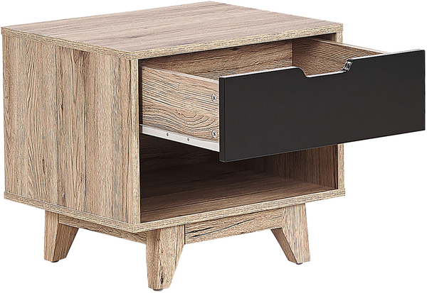 Nachttisch heller Holzfarbton / schwarz SPENCER Bild 4
