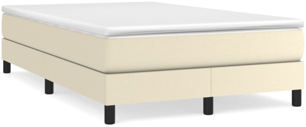 vidaXL Polsterbett Kunstleder Creme 120x200 cm