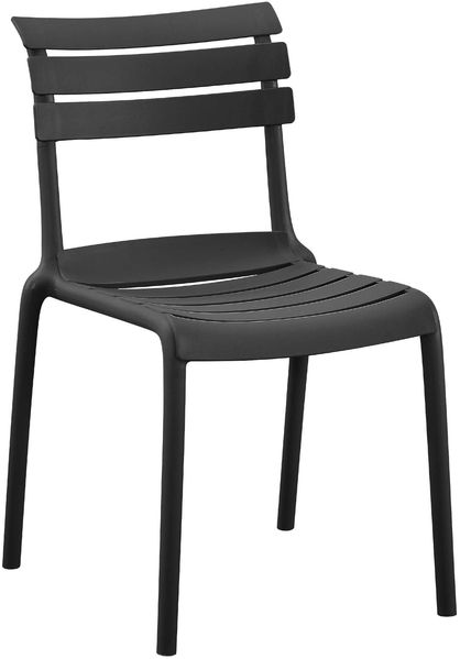 Gartenstuhl OSKAR - 49 x 59 x 82 cm, Kunststoff, Schwarz | Stapelstuhl Loungestuhl Garten Outdoor-Stuhl