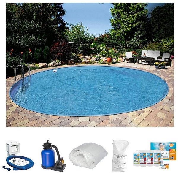 Clear Pool Rundpool PREMIUM IBIZA (Set, 6-tlg), inkl. umfangreichem Zubehör in verschiedeneren Größen