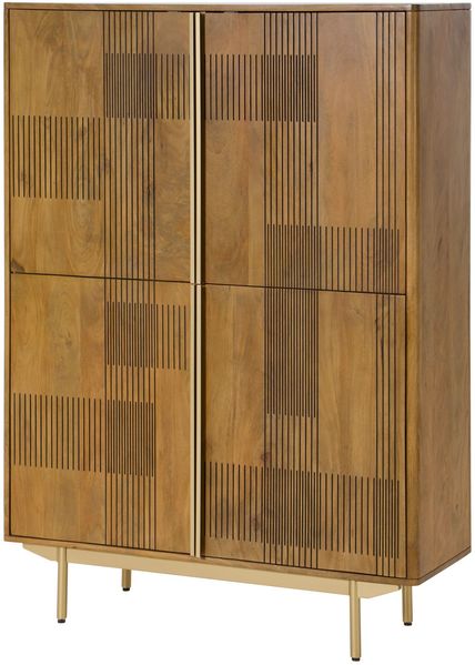 Highboard Mango 110x40x150 hellbraun geölt MIAMI #115