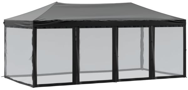 vidaXL Partyzelt Faltbar mit Seitenwänden Schwarz 3x6 m 93553
