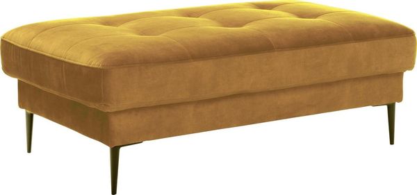 TRENDMANUFAKTUR Polsterhocker Luzi, Polsterhocker, moderner Fußhocker, passend zur Serie, extra hohe Metallfüße, 125 x 42x 72 cm
