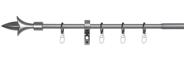 ondeco Gardinenstange Teleskopgarnitur Lance, Ø 16 mm, 1-läufig, ausziehbar, Bohren, verschraubt, Metall