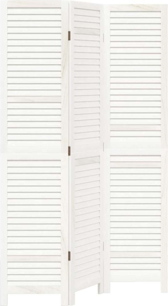 vidaXL 3-tlg. Raumteiler Weiß Massivholz Paulownia 358830