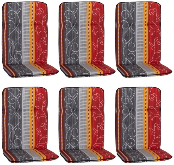 NYVI Hochlehnerauflage Hochlehner Auflagen 6er Set Hawaii Hochlehnerauflagen für Gartenstühle, (6 St), Stuhlauflagen Sitzauflagen Gartenstuhlauflagen Streifen, gestreift Bild 5