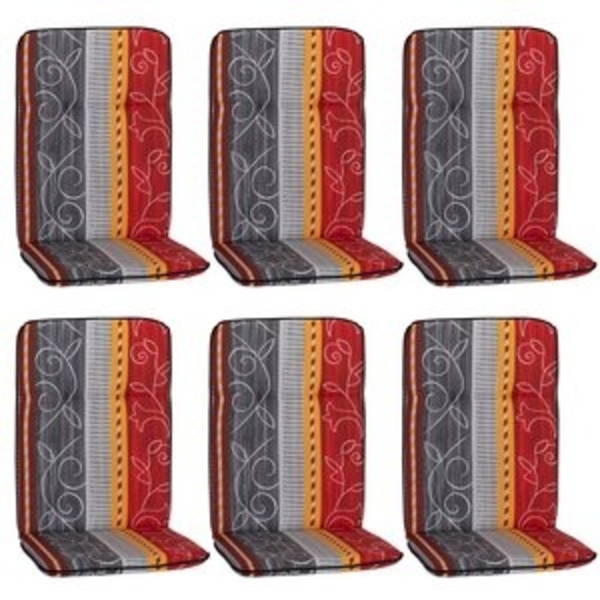 NYVI Hochlehnerauflage Hochlehner Auflagen 6er Set Hawaii Hochlehnerauflagen für Gartenstühle, (6 St), Stuhlauflagen Sitzauflagen Gartenstuhlauflagen Streifen, gestreift Bild 6