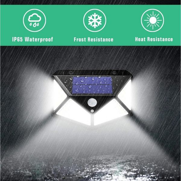 Athlix LED Solarleuchte Solarlampe Solarleuchten 100 LEDs Außen mit Bewegungsmelder Superhell, LED fest integriert, Tageslichtweiß, IP65 wasserdicht & wetterfest, 270° Weitwinkelbeleuchtung