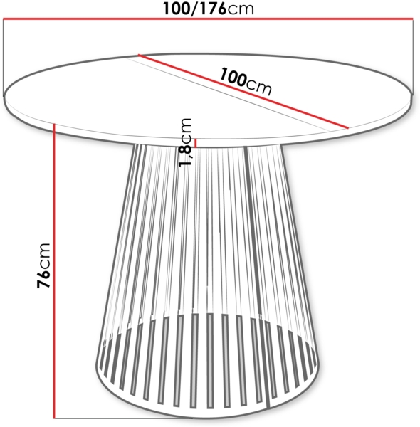 Esstisch Cumair 100 (Farbe: Schwarz) Bild 4
