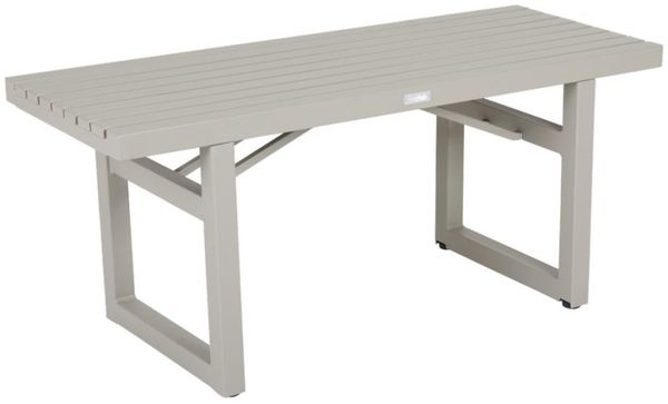 Gartenbank Vevi aus Aluminium, modern, beige, 105 cm Breite, pflegeleicht und stabil