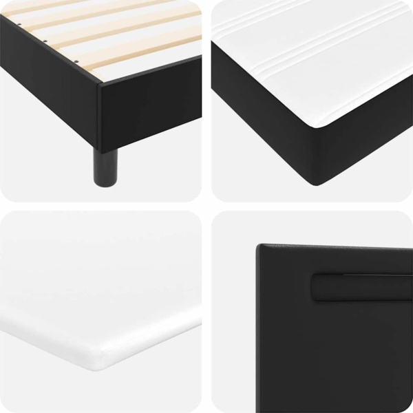 vidaXL Bettgestell mit Matratze Schwarz 120 x 190 cm Kunstleder 3339040 Bild 9