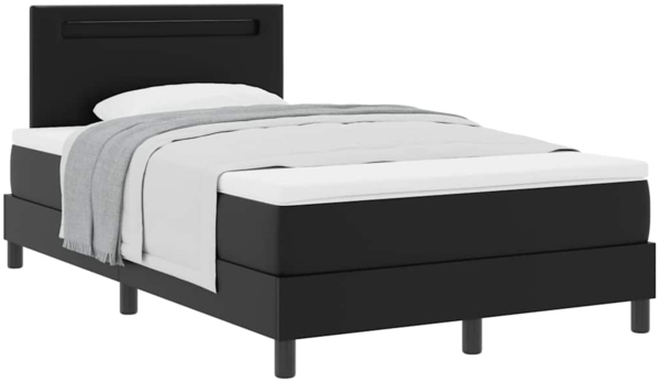 vidaXL Bettgestell mit Matratze Schwarz 120 x 190 cm Kunstleder 3339040 Bild 2