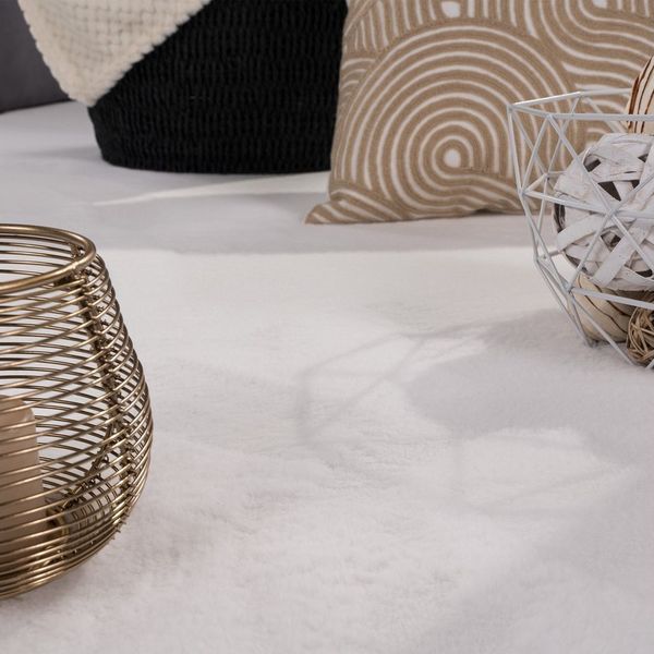 Carpetia Fellteppich Kunstfell Hasenfell-Optik, rund, Höhe: 10 mm, seidig weich & flauschig mit dichter Kurzflorstruktur