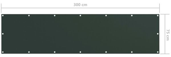vidaXL Balkon-Sichtschutz Dunkelgrün 75x300 cm Oxford-Gewebe 134996 Bild 5