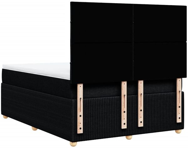 vidaXL Boxspringbett mit Matratze Schwarz 140x190 cm Stoff 3294353 Bild 8