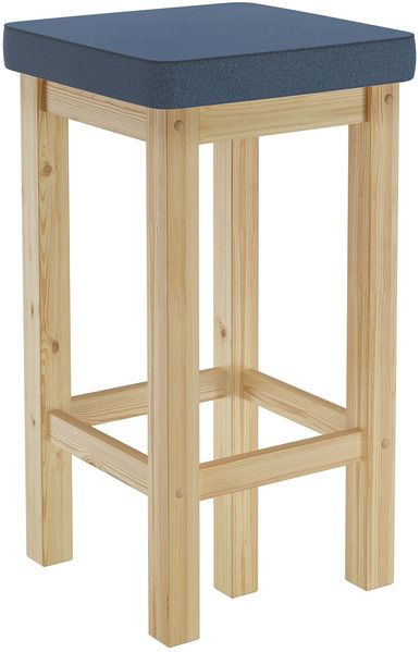 Barhocker Holzhocker 60 cm verschiedene Polsterfarben Kiefer V-90.71-44P