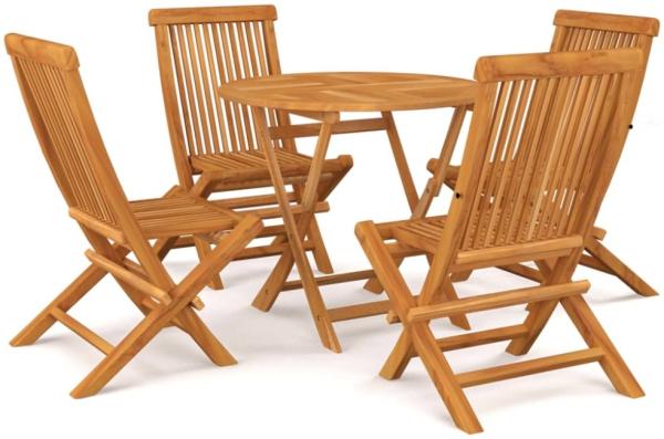 vidaXL 5-tlg. Garten-Essgruppe Massivholz Teak 3059579