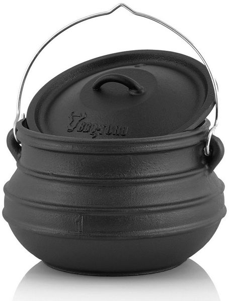 BBQ-Toro Grilltopf Potjie ca. 3 Liter, Südafrikanischer Kochtopf aus Gusseisen ohne Füße, Gusseisen