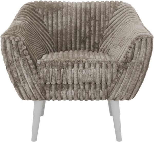 Polstersessel PIRS 1 skandinavischer Design 1-Sitzer, Sessel mit Wellenfederung, weiße Füße, Einzelsessel, Hoher Sitzkomfort - Hellbraun Cord Bild 7