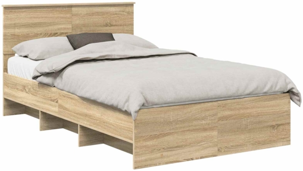 vidaXL Bettrahmen mit Kopfteil Sonoma-Eiche 120 x 123 cm Holzwerkstoff 3408867