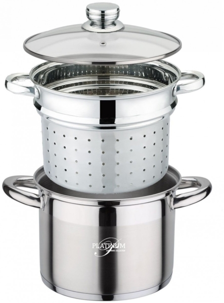 Pasta Nudel Spargel Topf mit Dampfgareinsatz Platinum Edelstahl 3-tlg. PL-10016