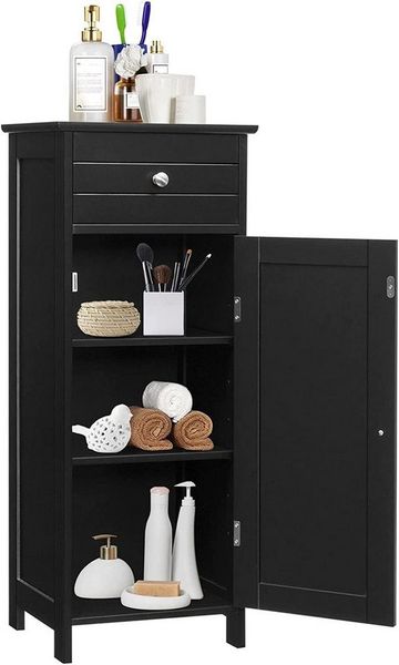 KOMFOTTEU Midischrank Badschrank mit Schublade,30 x 35 x 87 cm