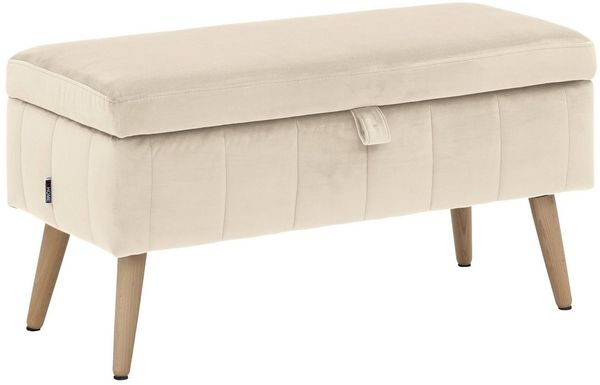 OTTO home Truhenbank AMIRA Sitzbank mit Stauraum, Maße B/T/H: 81/36/43 cm, mit Staufach, in 3 Bezugsqualitäten mit feiner Steppung