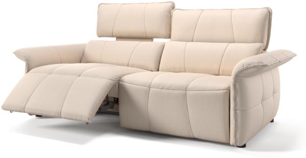 Sofanella Dreisitzer ADRIA Ledercouch Echtleder Sofa in Creme