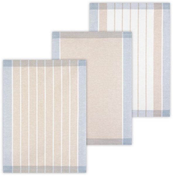 Kracht Geschirrtuch Landhaus, (Set, 3-tlg, Set), 3er Pack Geschirrtücher (3 Stück), ca. 50 x 70 cm, Halbleinen